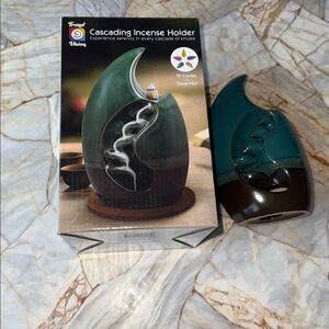 Trend Vision Cascading Incense Holder Cyan Ceramic Backflow Burner